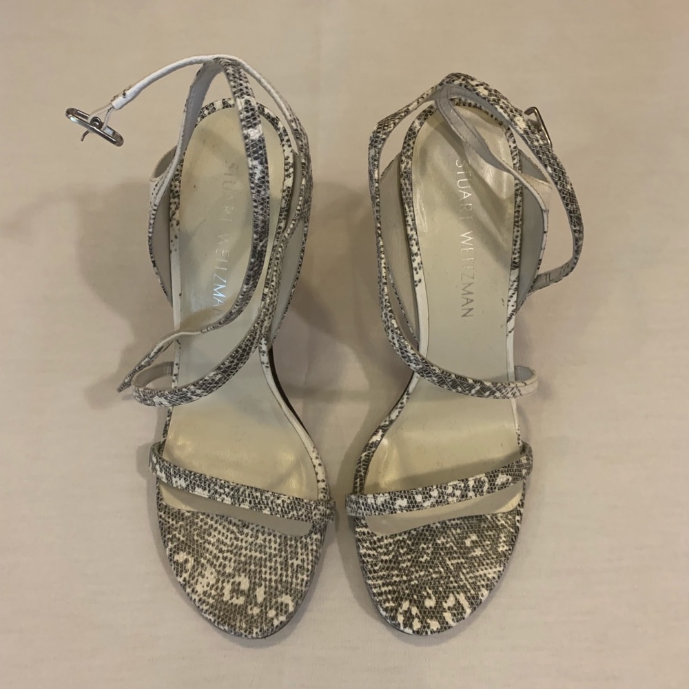 Snakeskin Stuart Weitzman strappy heels